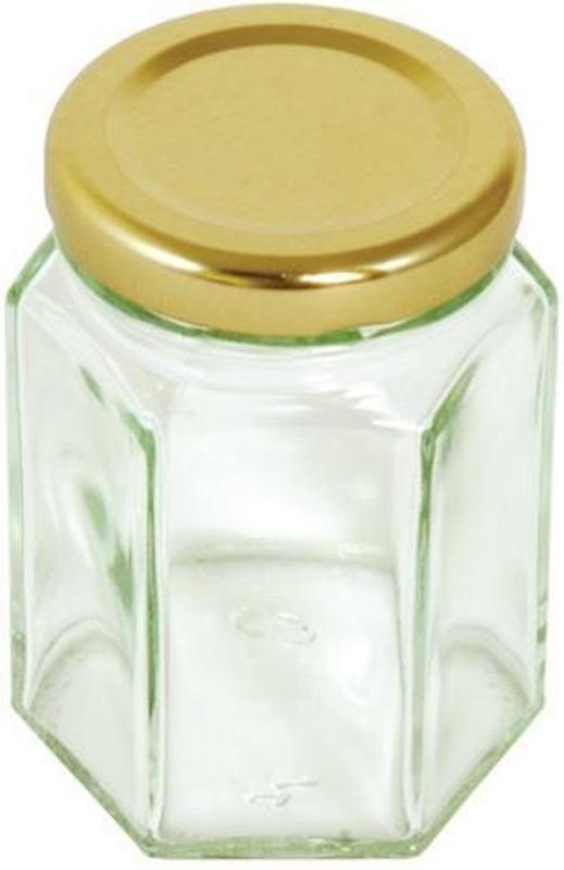 Tala Hexagonal Jar Gold Screw Lid 110ml / 4oz - Click Image to Close