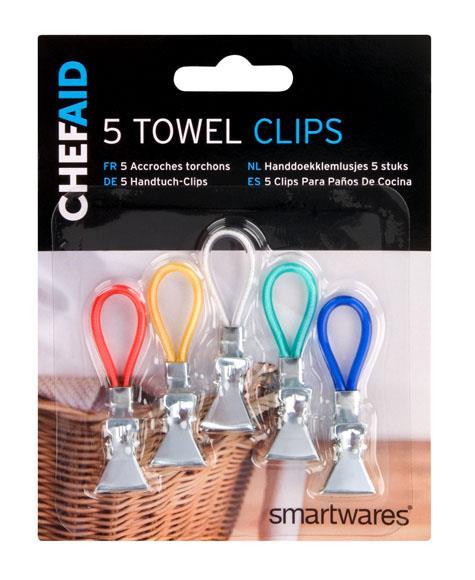 Chef Aid Towel Clips Pack Of 5 - Click Image to Close