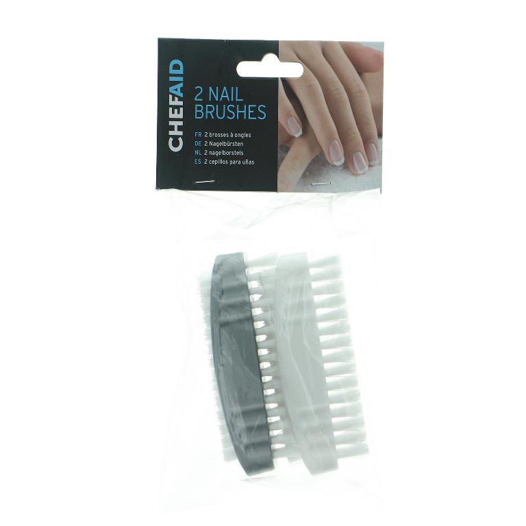 Chef Aid Plastic Nail Brush Pack Of 2 - Click Image to Close