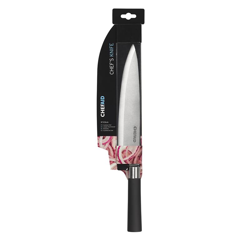 Chef Aid 9" Chefs Knife With Soft Grip Handle - Click Image to Close