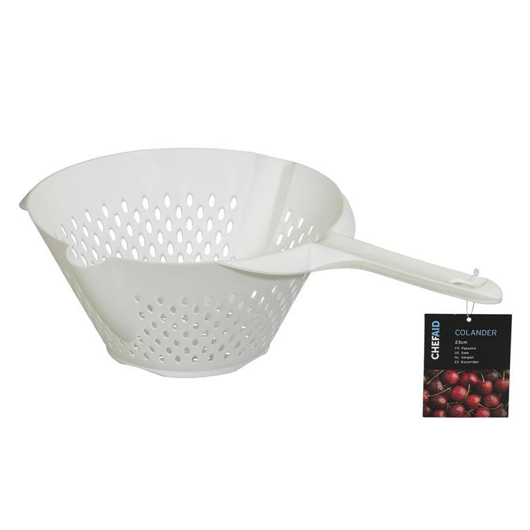 Chef Aid Plastic Colander With Long Handle - Click Image to Close