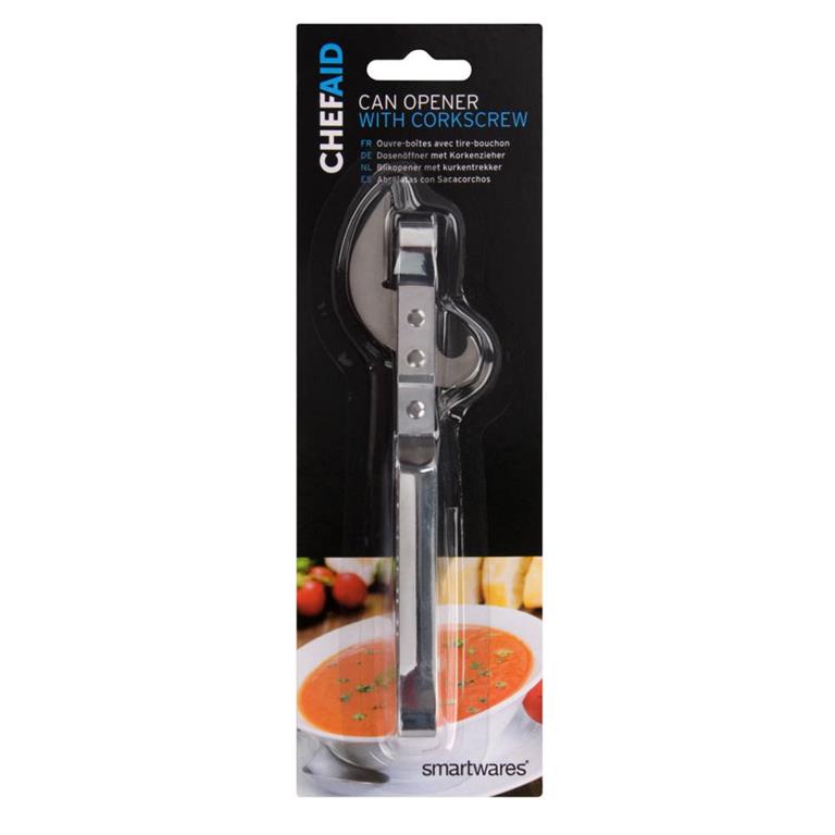 Chef Aid Can Opener With Corkscrew - Click Image to Close