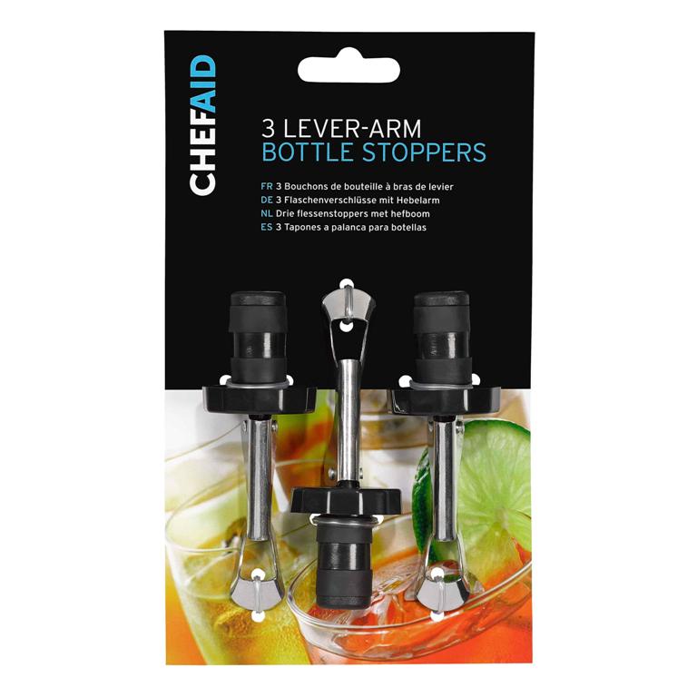 Chef Aid Bottle Stoppers Set Of 3 - Click Image to Close
