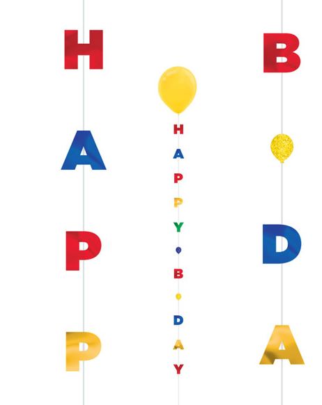 Primary Birthday 1.82M Balloon Fun Strings - Click Image to Close