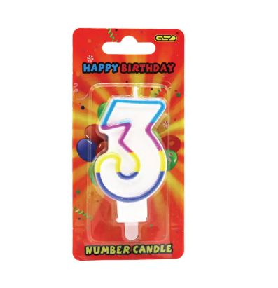 GSD Number 3 Birthday Candle - Click Image to Close