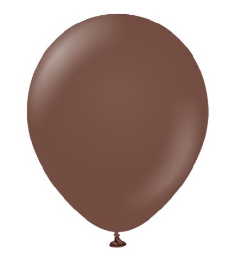 Kalisan 12" Standard Chocolate Brown Latex Balloons 100 Pack - Click Image to Close