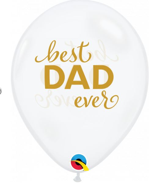 Simply Best Dad Ever 11" Diamond Clear 25 Pack - Click Image to Close