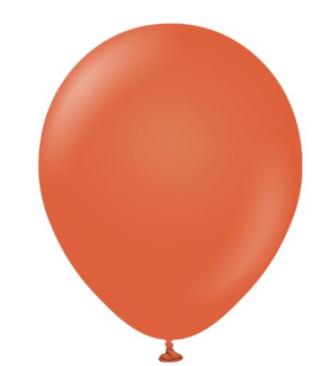 Kalisan 12" Retro Rust Orange Latex Balloons 100 Pack - Click Image to Close