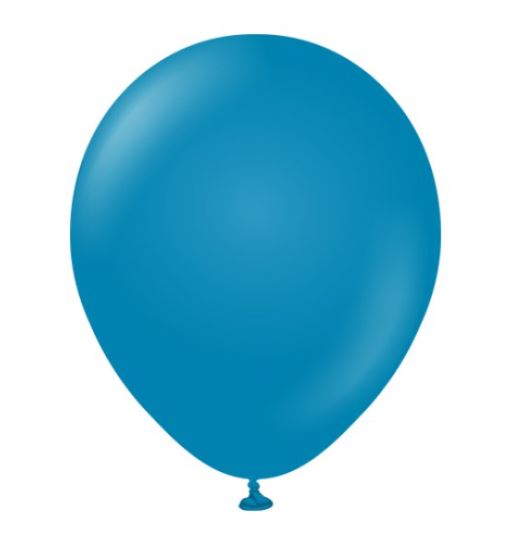 Kalisan 12" Retro Deep Blue Latex Balloons 100 Pack - Click Image to Close