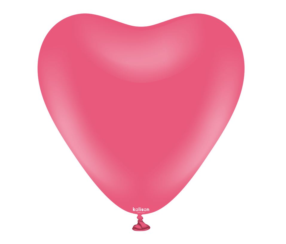 Kalisan Heart 12" Standard Fuchsia - 25ct - Click Image to Close