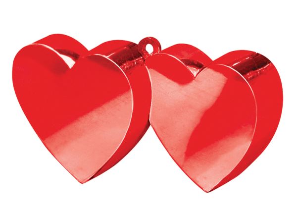 Red Double Heart Balloon Weights 170g / 6oz - Click Image to Close