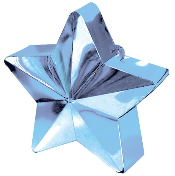 Light Blue Star Balloon Weights 150g / 5oz - Click Image to Close
