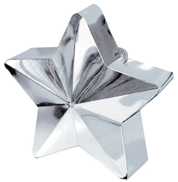 Silver Star Balloon Weights 150g / 5oz - Click Image to Close