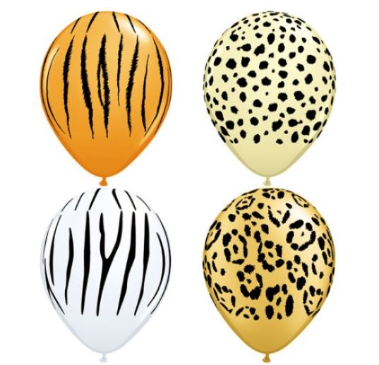 Qualatex 11" Round Safari Assorted Latex Balloons 50 Pack - Click Image to Close