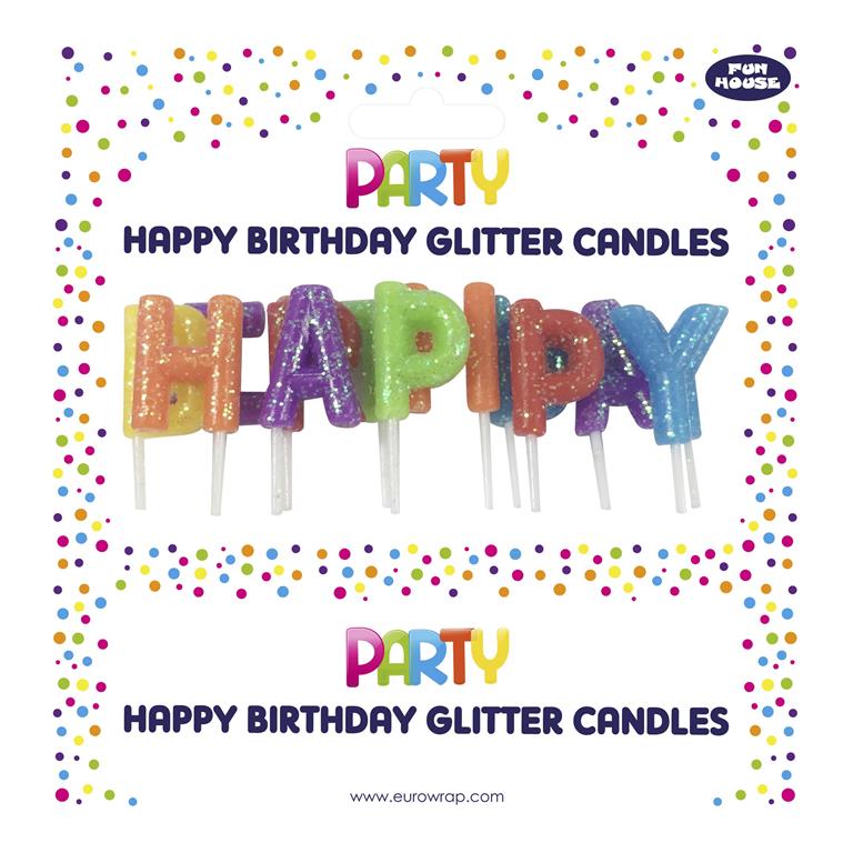 Happy birthday Glitter Candles - Click Image to Close