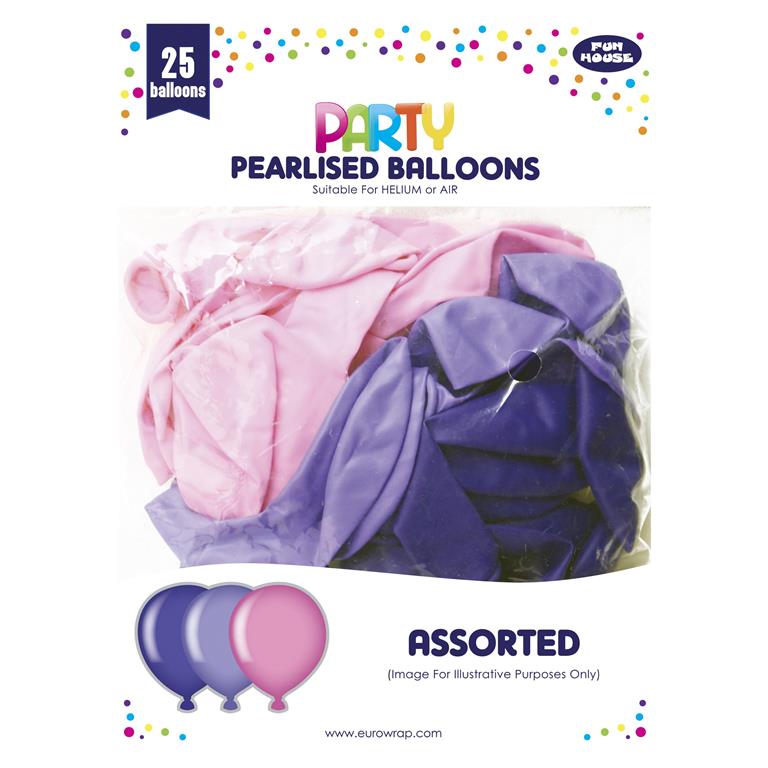 Party Balloons Pink 25 Pack - Click Image to Close