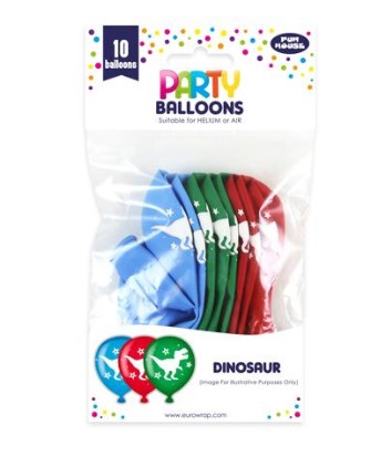 Party Balloons Dinosaur 10pk - Click Image to Close
