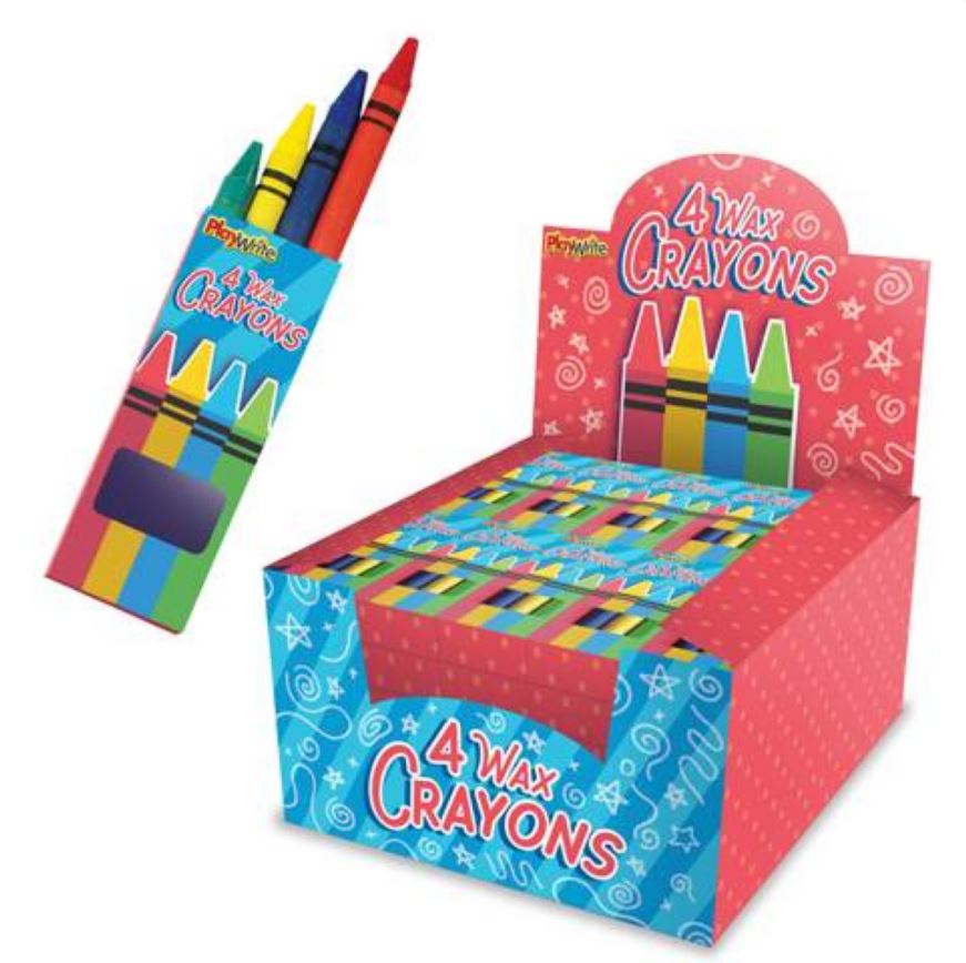 Wax Crayons 4pc 9cm X 100Pack(11P Each) - Click Image to Close