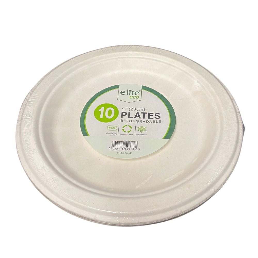 9" Bagasse Plate 10 Pack - Click Image to Close
