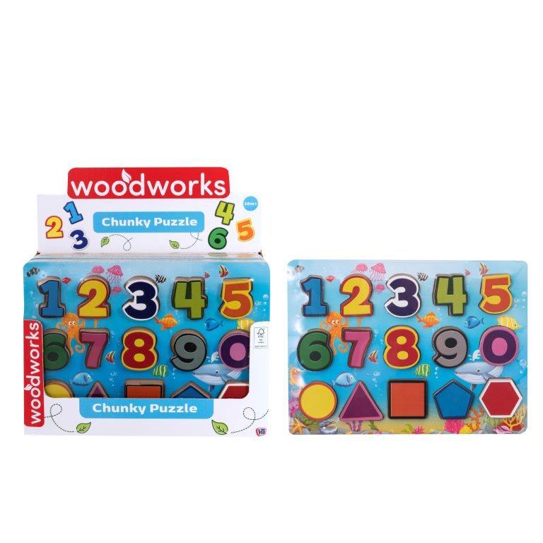 NUMBERS CHUNKY WOODEN PUZZLE - Click Image to Close
