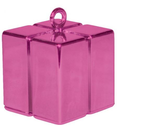 Qualatex Magenta Gift Box Balloon Weight - Click Image to Close