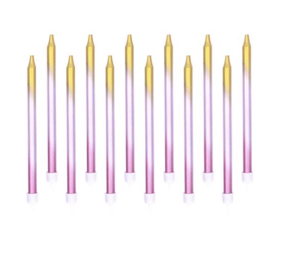 Rose Gold Ombre Tall Candles ( 12 ) - Click Image to Close