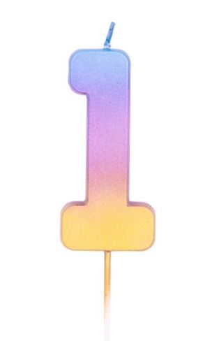 Age One Rainbow Ombre Candle ( 1 ) - Click Image to Close