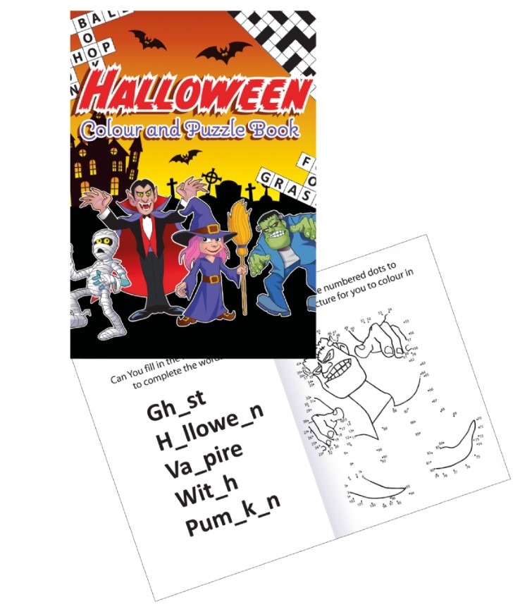 Halloween A6 Colour & Puzzle Book X 24 (12p Each) - Click Image to Close