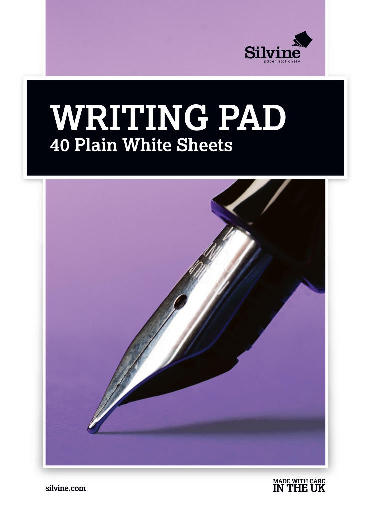 Silvine A5 Writing Pad Plain 40 Sheets - Click Image to Close