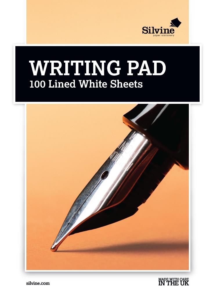 Silvine Medium A5 White Lined Writing Pad 100 Sheets - Click Image to Close