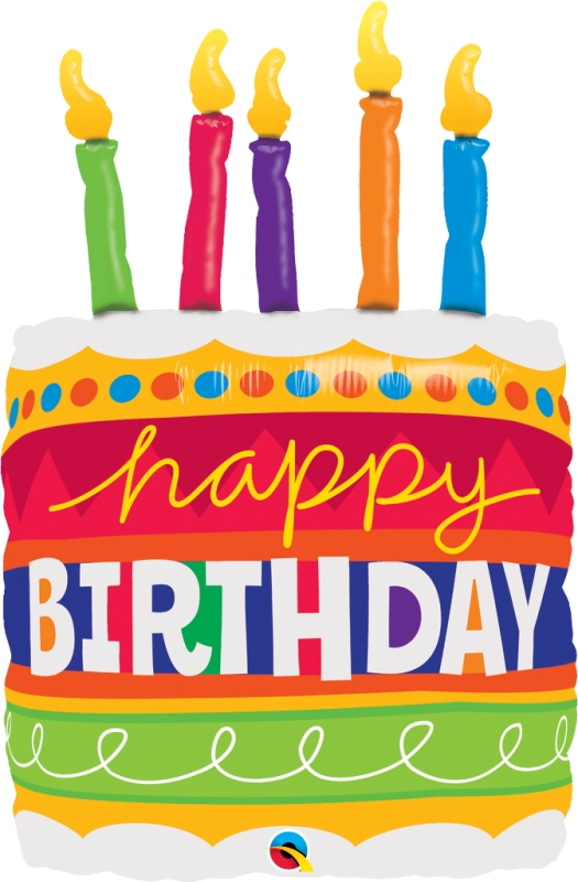Qualatex 35" Birthday Cake & Candles Shape - Click Image to Close