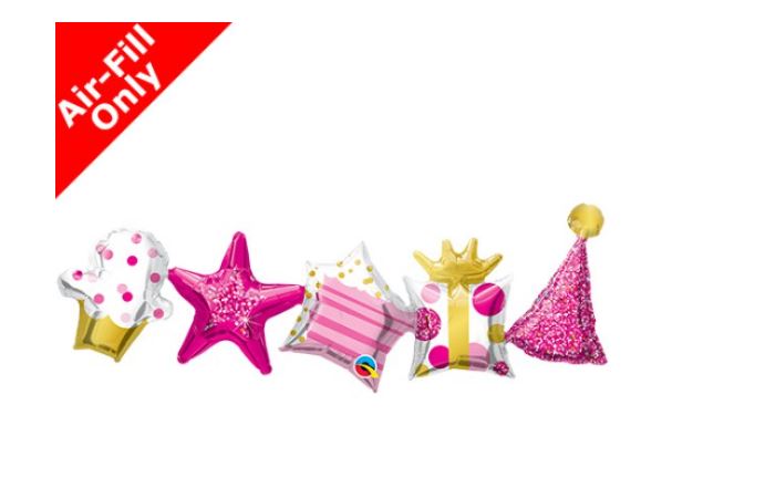 Qualatex 41" Garland Balloon Bithday Garland Pink - Click Image to Close