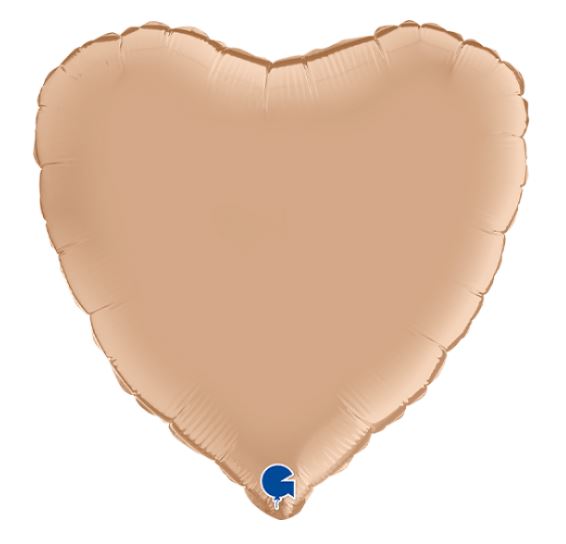 Nude 18" Satin Heart Foil Balloon ( 1 ) - Click Image to Close