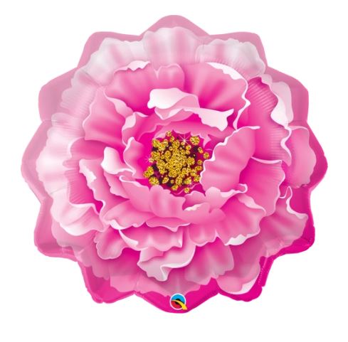 Qualatex 33" Shape Pink Peony Balloon - Click Image to Close