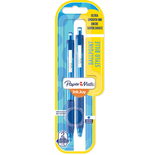 Paper Mate Inkjoy 300Rt Blue Pen 2 Pack - Click Image to Close