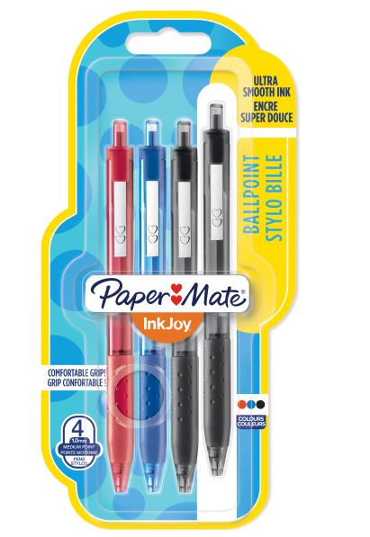 Assorted Paper Mate Inkjoy Ballpoint Pen 4 Pack - Click Image to Close