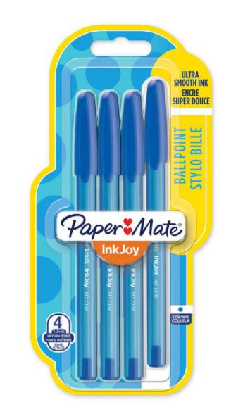 Papermate Pack Of 4 Blue Pens - Click Image to Close