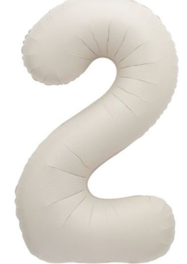 34" Nude Matt Foil Balloon Number 2 - Click Image to Close