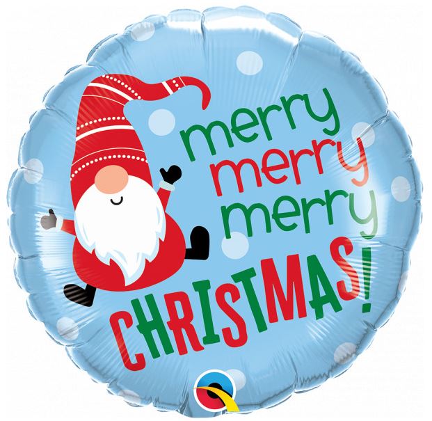 18" Merry Christmas Gonk Balloon - Click Image to Close