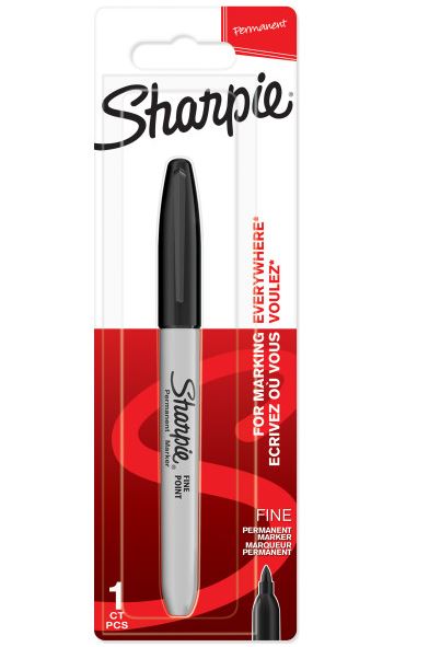 Sharpie Black Fine Tip Permanent Marker Single Pack - Click Image to Close