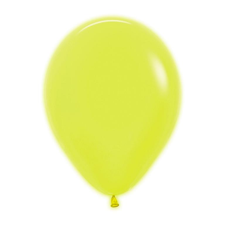 Sempertex 12" Neon Yellow Latex Balloons 50 Pack - Click Image to Close