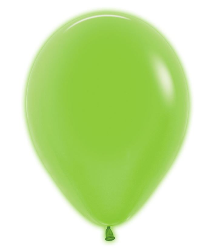 12" Sempertex Neon Green Latex Balloons Pack Of 50 - Click Image to Close
