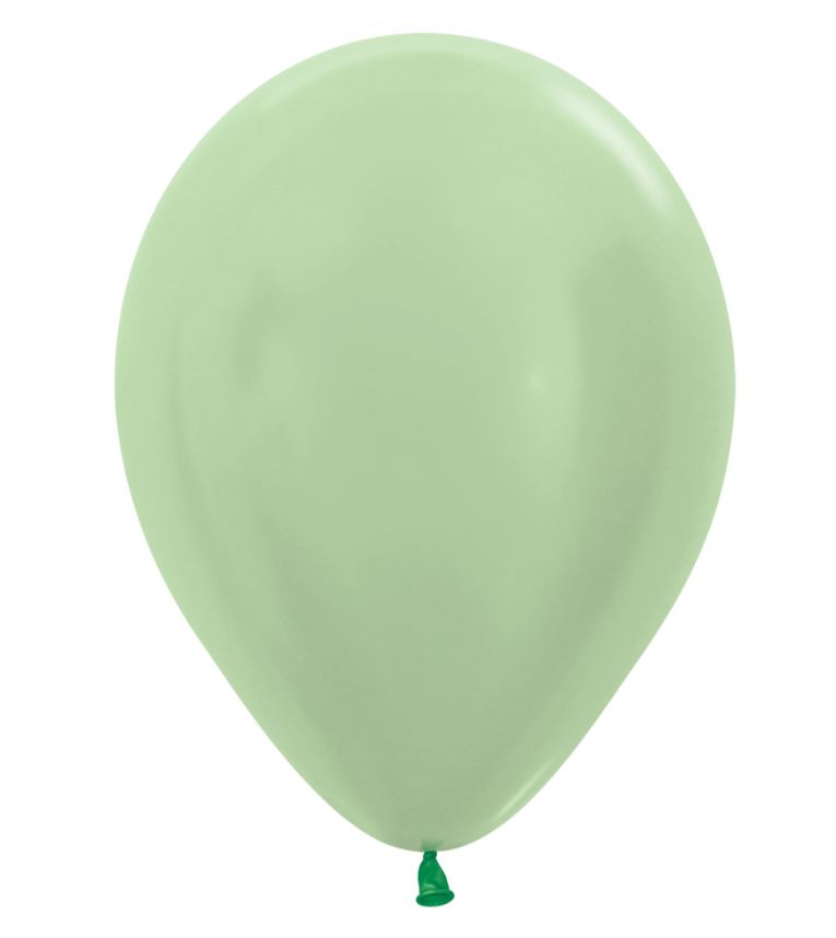5" Sempertex Satin Green Latex Balloons 100 Pack - Click Image to Close
