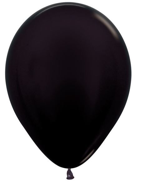 5" Sempertex Black Mettalic Balloons Pack Of 100 - Click Image to Close