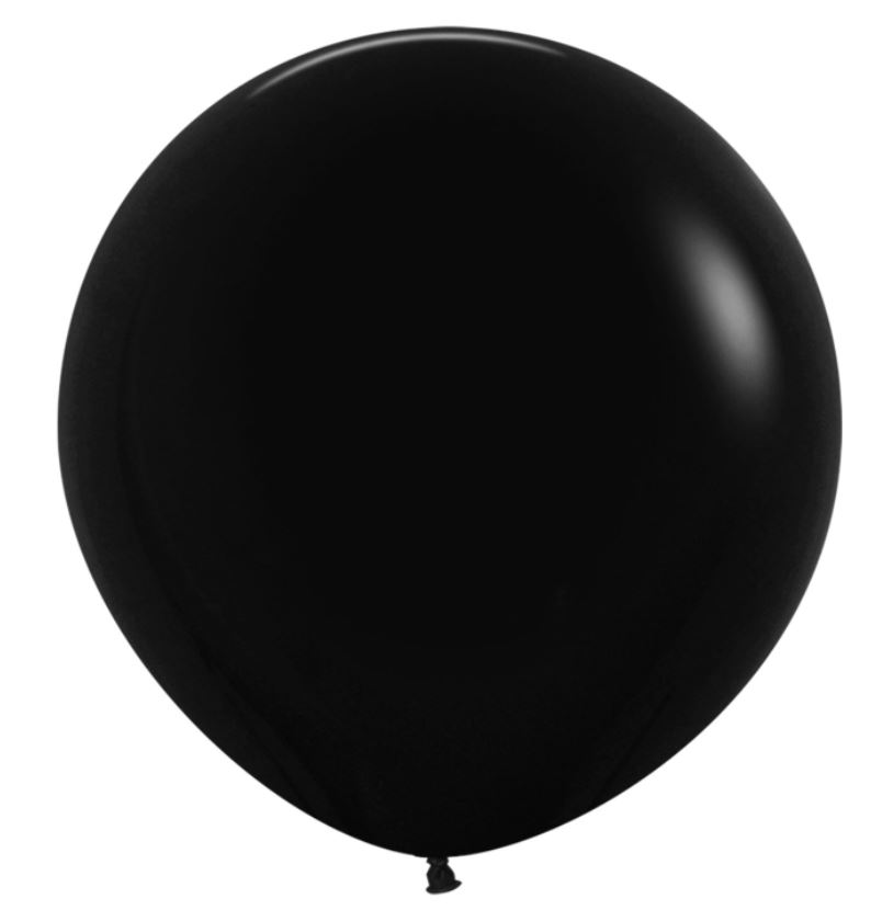 24" Sempertex Fashion Black Latex Balloons Pack Of 3 - Click Image to Close