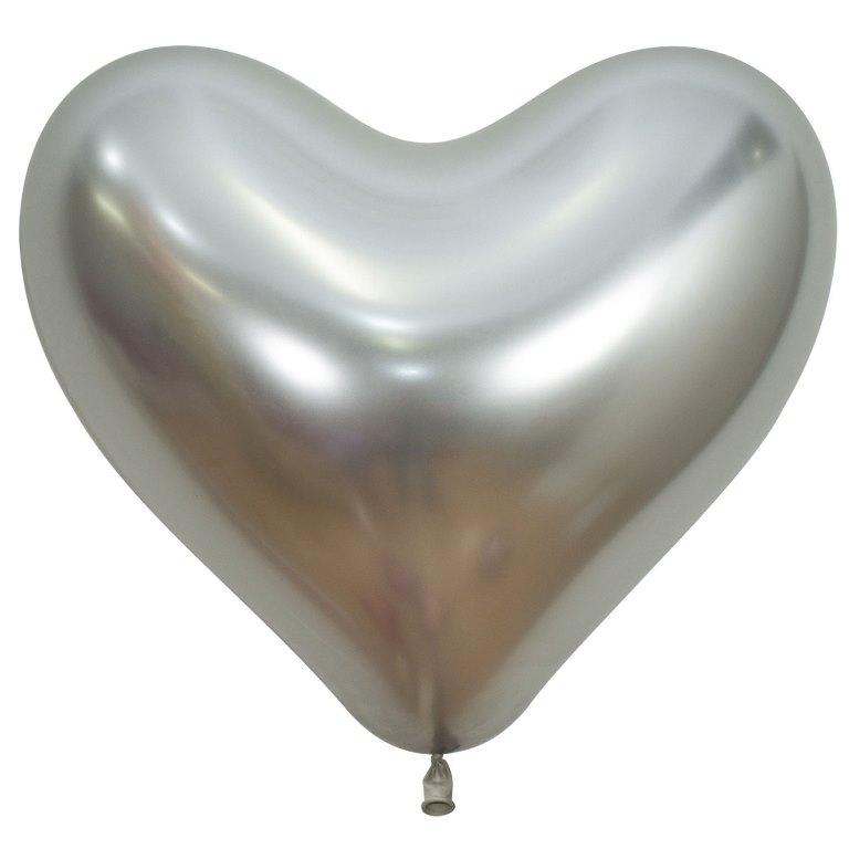 Reflex Silver 14" Heart 50 Pack - Click Image to Close