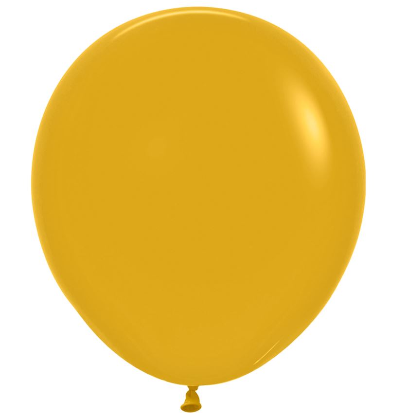 Fashion Colour Solid Mustard 023 Latex Balloons 18" 25Pc - Click Image to Close