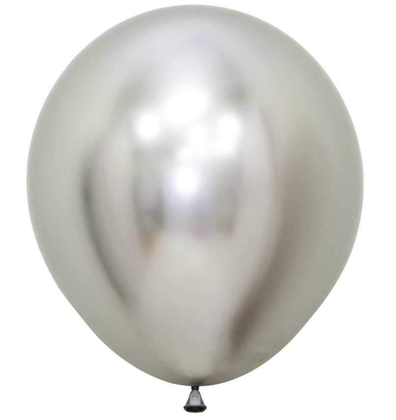 Reflex Silver Latex Balloons 18"/45cm- 15 Pc - Click Image to Close