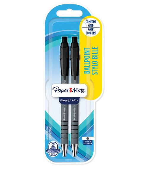 Paper Mate Flexigrip Black Pack Of 2 - Click Image to Close