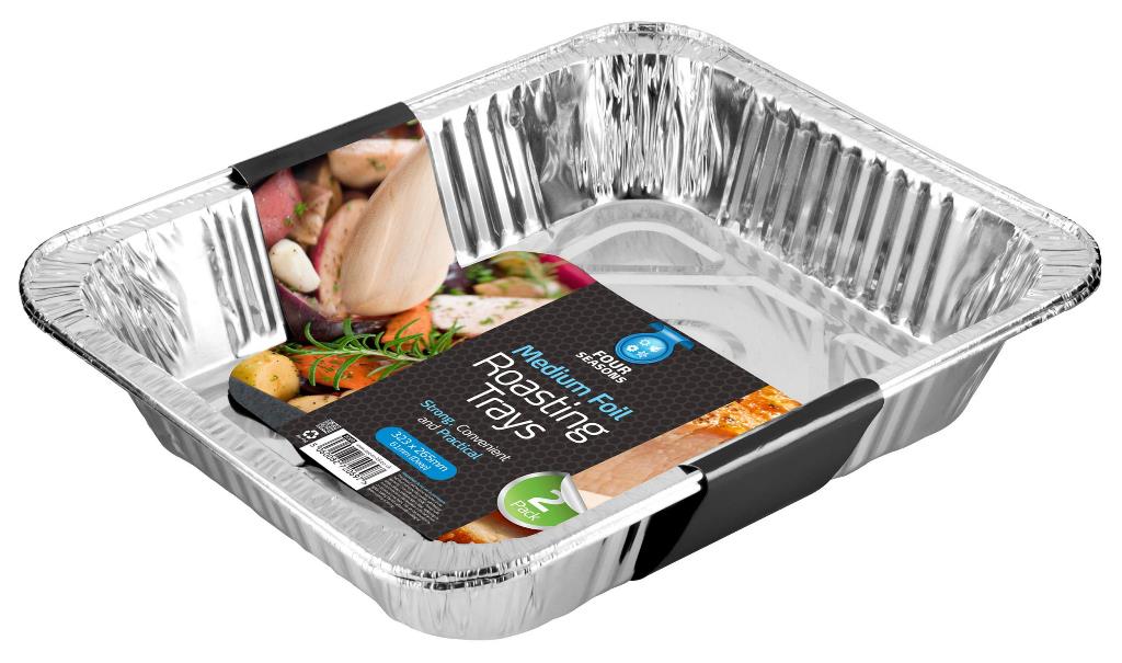 Medium Foil Roasting Trays ( 323 x 265mm ) 2 Pack - Click Image to Close